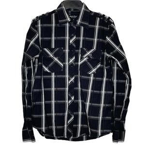 Eighty Eight Platinum Western Shirt Size Small‎ Black Gray White Check Cotton